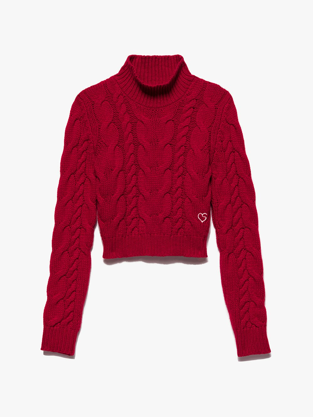 Chunky Cable Turtleneck -- Garnet